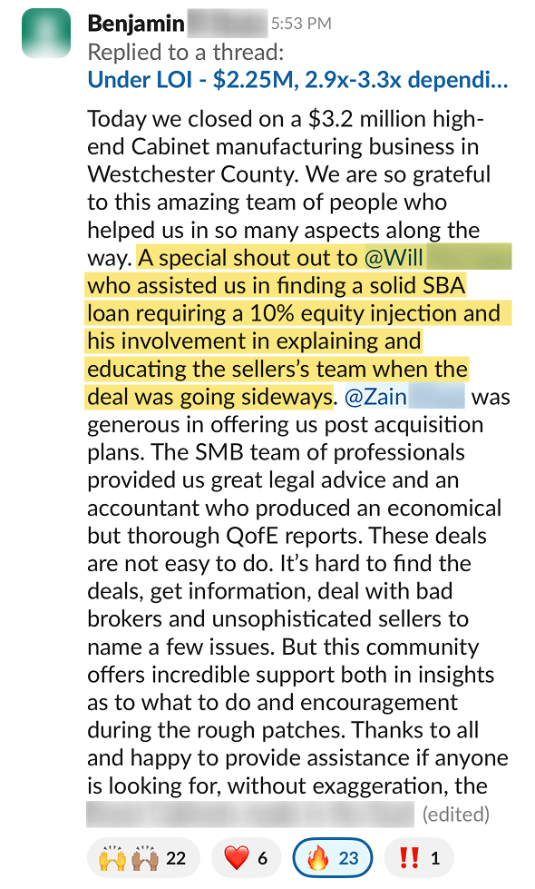 Benjamin testimonial